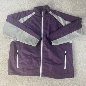 Sunice Sport Windbreaker Womens XL Purple Gray Full‎ Zip Lightweight Golf Jacket